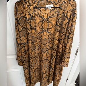 Snake Print Long Sleeve Dress